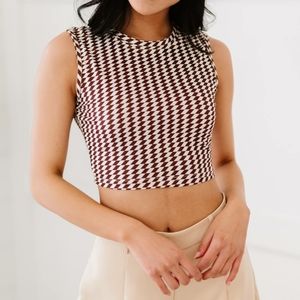 Retro Living Geometric Crop Top